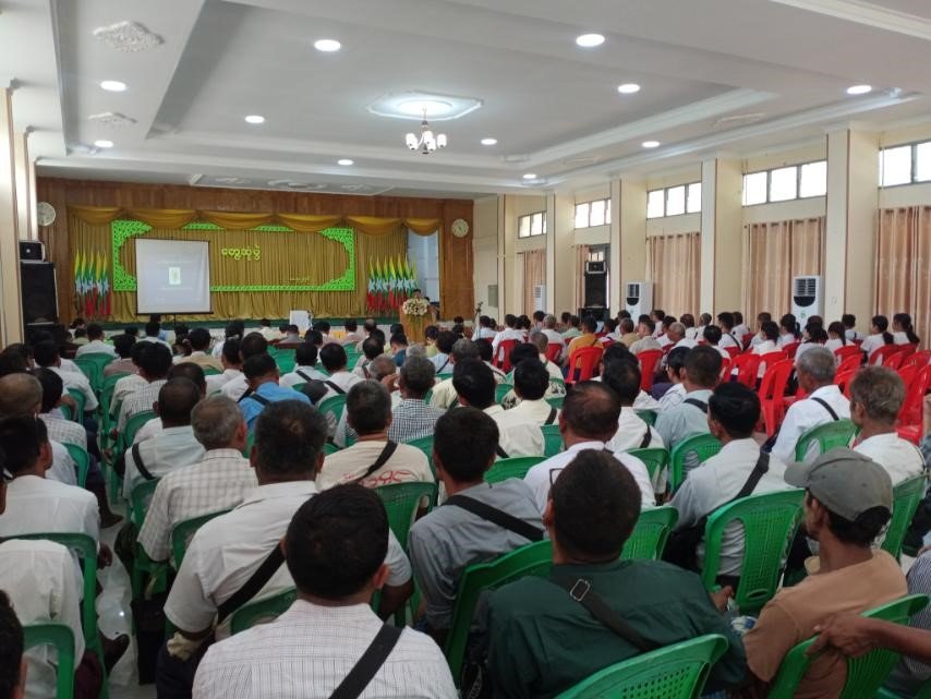 ပဲခူးတိုင်းဒေသကြီး၊ သာယာဝတီခရိုင်၊ သာယာဝတီမြို့၊ ဈေးပိုင်းရပ်ကွက်၊ ဆရာစံခန်းမ၌ မြို့နယ်အတွင်း၌ စိုက်ပျိုးရေးနှင့် မွေးမြူရေးလုပ်ငန်းများဖွံ့ဖြိုးတိုးတက်စေရေးအတွက် လုပ်ငန်းညှိနှိုင်းအစည်းအဝေး ကျင်းပပြုလုပ်