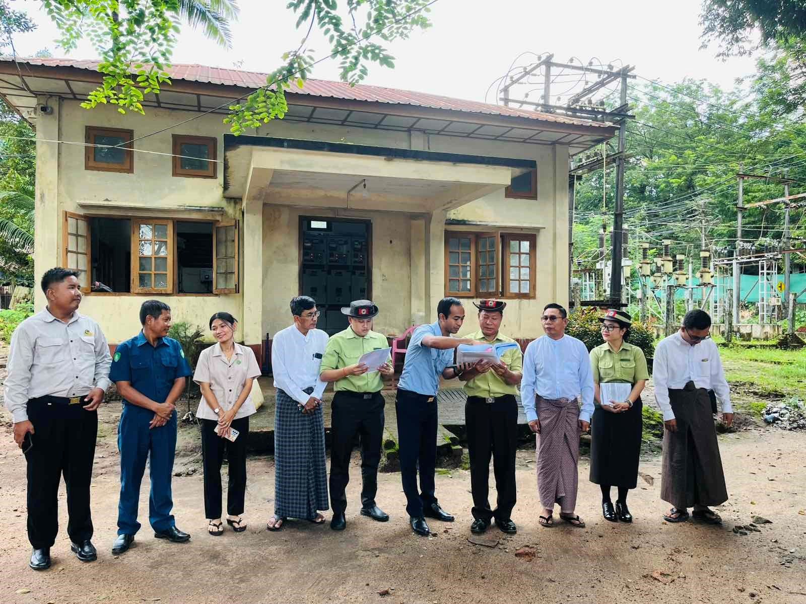 Inspected the completion status of state-funded power supply projects being implemented for the 2026–2027 fiscal year in Bilin Township, Kyaikto District, Mon State.